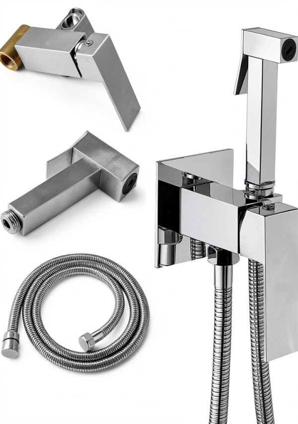 Warm Water Bidet Sprayer Faucet by BARROCK Square Chrome HBS-AF01PC-0