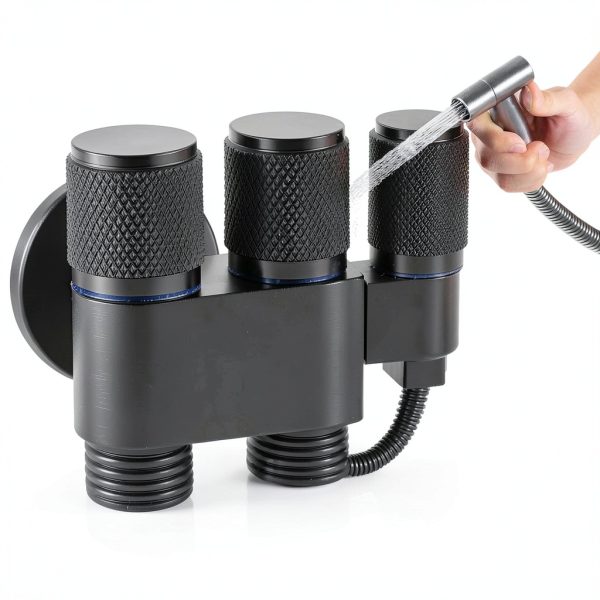1-In-2-Out Dual Control Valve YAKUHY for Bidet & Toilet Metal Silver-2