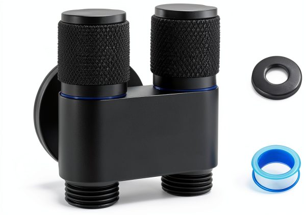 1-In-2-Out Dual Control Valve YAKUHY for Bidet & Toilet Metal Silver-0