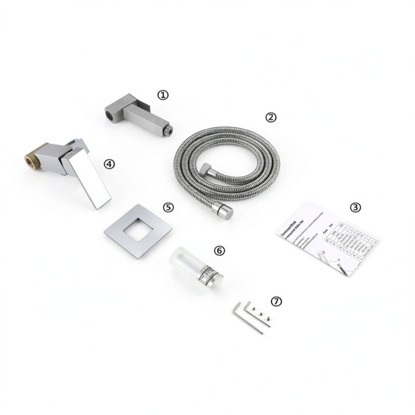 Warm Water Bidet Sprayer Faucet by BARROCK Square Chrome HBS-AF01PC-8