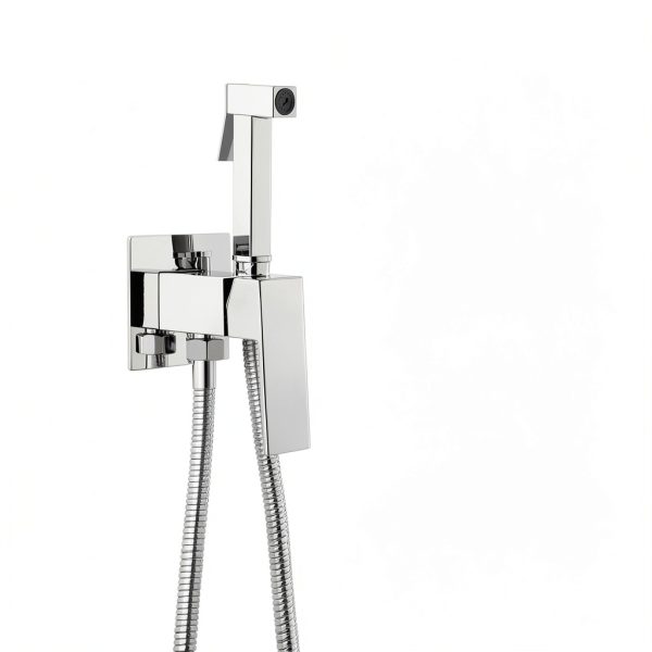 Warm Water Bidet Sprayer Faucet by BARROCK Square Chrome HBS-AF01PC-2