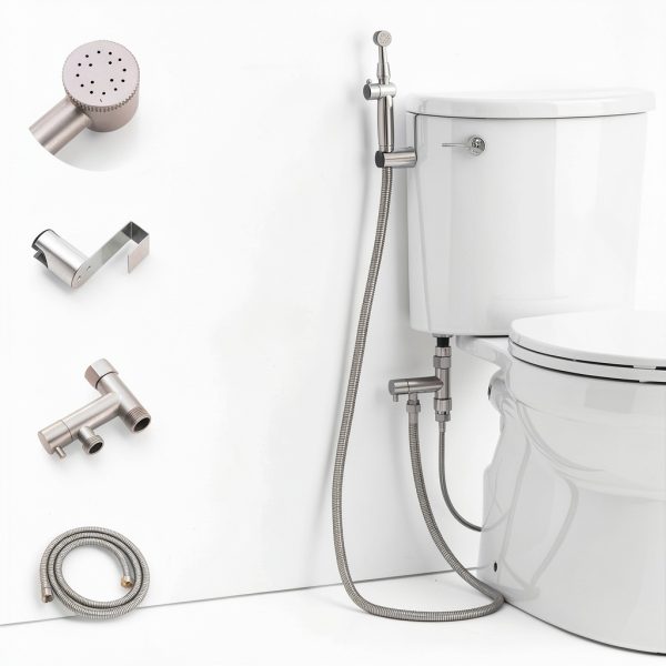 Brushed Nickel Handheld Bidet Sprayer – Greenspring Adjustable Brass-5