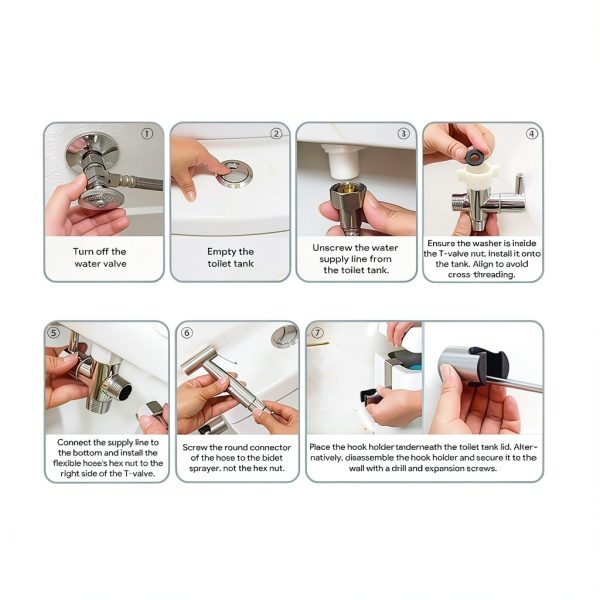 Handheld Bidet Sprayer for Toilet - Feminine Wash, Stainless Steel-4