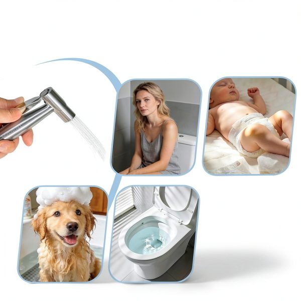 Handheld Bidet Sprayer for Toilet - Feminine Wash, Stainless Steel-2