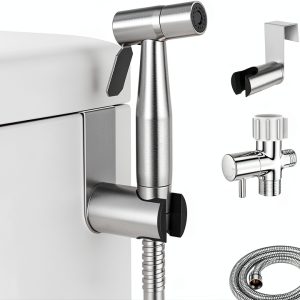 LUFEIDRA Handheld Bidet Sprayer for Toilet-Adjustable Water Pressure Jet Spray with Bidet Hose for Feminine Wash, New Premium Stainless Steel Muslim Shower Toilet Bidet Cloth Diaper Sprayer Set-0