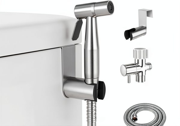 LUFEIDRA Handheld Bidet Sprayer for Toilet-Adjustable Water Pressure Jet Spray with Bidet Hose for Feminine Wash, New Premium Stainless Steel Muslim Shower Toilet Bidet Cloth Diaper Sprayer Set-0