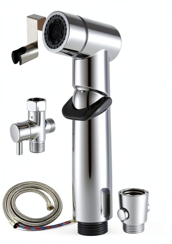 Handheld Bidet Sprayer ENSCFUNNY Chrome Adjustable Pressure HB-241-0
