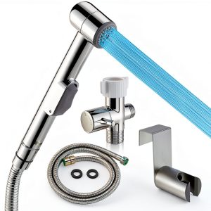 Handheld Bidet Sprayer for Toilet with Adjustable Water Pressure – Feminine Hygiene Shower, Baby Cloth Diaper Washer, Pet Bathing, Easy Installation with Bidet Hose-0