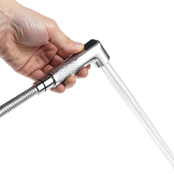 Handheld Bidet Sprayer EYLCIMP 47" Steel Hose Chrome BN-005-1