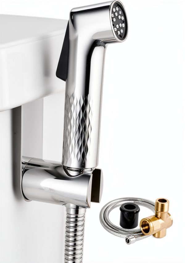 Handheld Bidet Sprayer EYLCIMP 47" Steel Hose Chrome BN-005-0