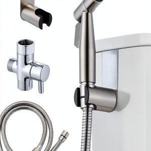 Handheld Bidet Sprayer Tengpole Nickel 304 Stainless Hose Adjustable-0