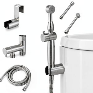 Brushed Nickel Handheld Bidet Sprayer – Greenspring Adjustable Brass-0