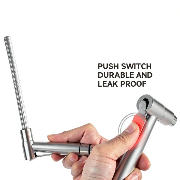 Handheld Bidet Sprayer Tengpole Nickel 304 Stainless Hose Adjustable-1