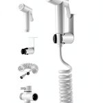 Handheld Bidet Sprayer Kit for Toilet by POCALAND, White Spring Hose-0