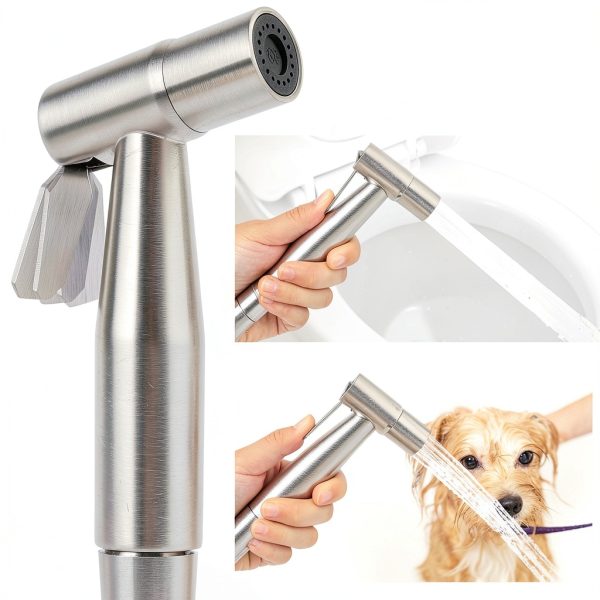 Handheld Toilet Bidet Sprayer for Toilet-Adjustable Water Pressure Control with Bidet Hose for Feminine Wash Set, Stainless Steel Brushed Nickel Cloth Diaper for Baby Wash-2